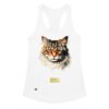 Camiseta de gatos para mujer EL GATO DE DELACROIX en color blanco, vista plana