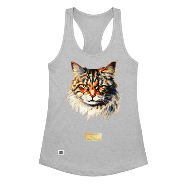 Camiseta de gatos para mujer EL GATO DE DELACROIX en color gris jaspeado, vista plana