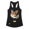 Camiseta de gatos para mujer EL GATO DE DELACROIX en color negro, vista plana