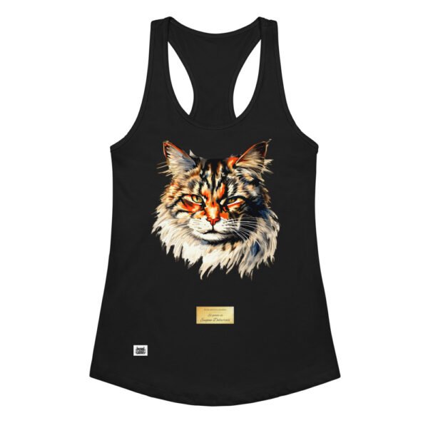 Camiseta de gatos para mujer EL GATO DE DELACROIX en color negro, vista plana