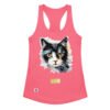 Camiseta de gatos para mujer EL GATO DE DEGAS en color rosa eléctrico, vista plana