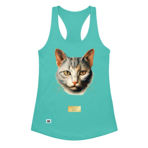 Camiseta de gatos para mujer EL GATO DE EL BOSCO en color azul tahití, vista plana