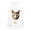 Camiseta de gatos para mujer EL GATO DE EL BOSCO en color blanco, vista plana