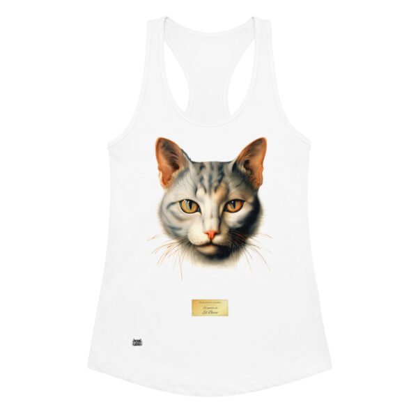 Camiseta de gatos para mujer EL GATO DE EL BOSCO en color blanco, vista plana