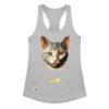Camiseta de gatos para mujer EL GATO DE EL BOSCO en color gris jaspeado, vista plana