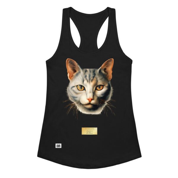 Camiseta de gatos para mujer EL GATO DE EL BOSCO en color negro, vista plana