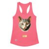 Camiseta de gatos para mujer EL GATO DE EL BOSCO en color rosa eléctrico, vista plana