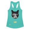 Camiseta de gatos para mujer EL GATO DE EL GRECO en color azul tahití, vista plana