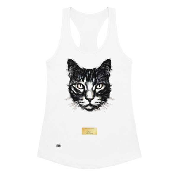Camiseta de gatos para mujer EL GATO DE EL GRECO en color blanco, vista plana