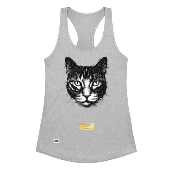 Camiseta de gatos para mujer EL GATO DE EL GRECO en color gris jaspeado, vista plana