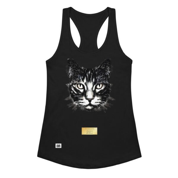 Camiseta de gatos para mujer EL GATO DE EL GRECO en color negro, vista plana
