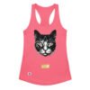 Camiseta de gatos para mujer EL GATO DE EL GRECO en color rosa eléctrico, vista plana