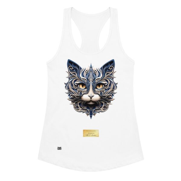 Camiseta de gatos para mujer EL GATO DE ESCHER en color blanco, vista plana