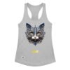 Camiseta de gatos para mujer EL GATO DE ESCHER en color gris jaspeado, vista plana