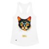 Camiseta de gatos para mujer EL GATO DE GAUGUIN en color blanco, vista plana