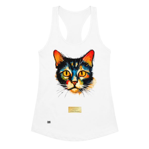 Camiseta de gatos para mujer EL GATO DE GAUGUIN en color blanco, vista plana