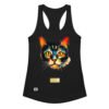 Camiseta de gatos para mujer EL GATO DE GAUGUIN en color negro, vista plana