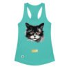 Camiseta de gatos para mujer EL GATO DE GOYA en color azul tahití, vista plana
