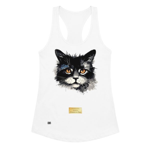 Camiseta de gatos para mujer EL GATO DE GOYA en color blanco, vista plana