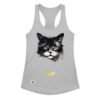 Camiseta de gatos para mujer EL GATO DE GOYA en color gris jaspeado, vista plana