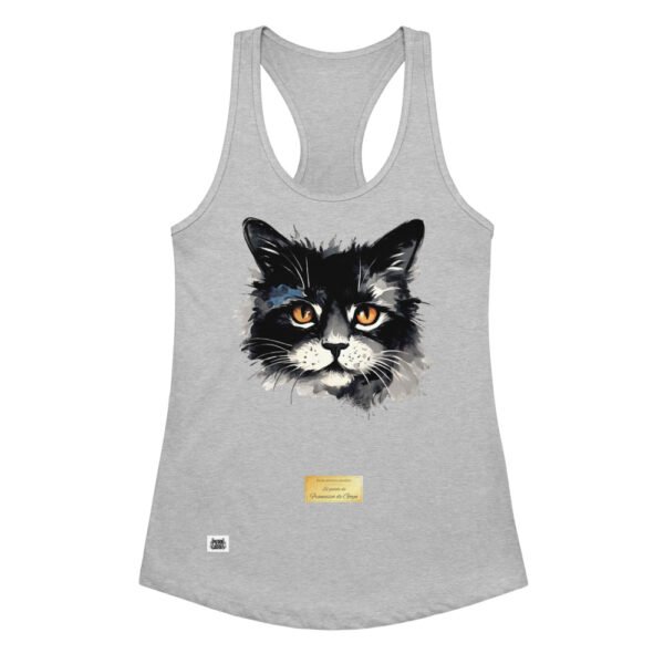 Camiseta de gatos para mujer EL GATO DE GOYA en color gris jaspeado, vista plana
