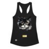 Camiseta de gatos para mujer EL GATO DE GOYA en color negro, vista plana