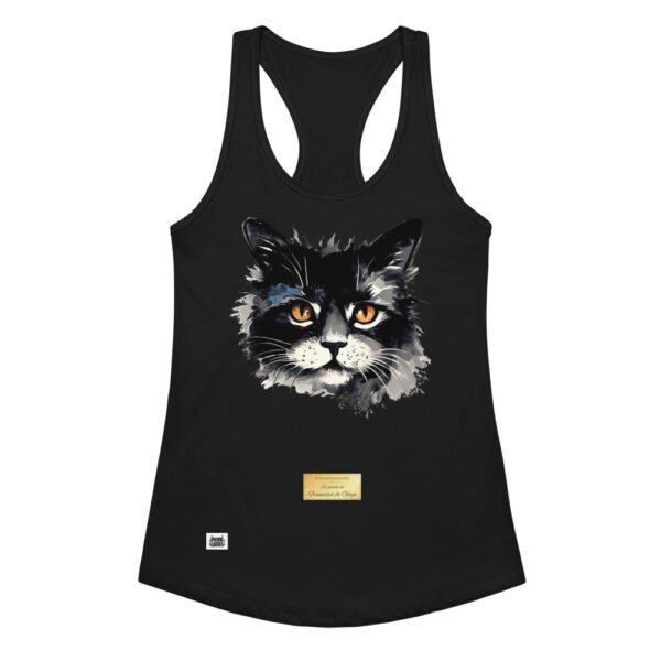 Camiseta de gatos para mujer EL GATO DE GOYA en color negro, vista plana