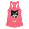 Camiseta de gatos para mujer EL GATO DE GOYA en color rosa eléctrico, vista plana