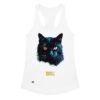 Camiseta de gatos para mujer EL GATO DE HOPPER en color blanco, vista plana