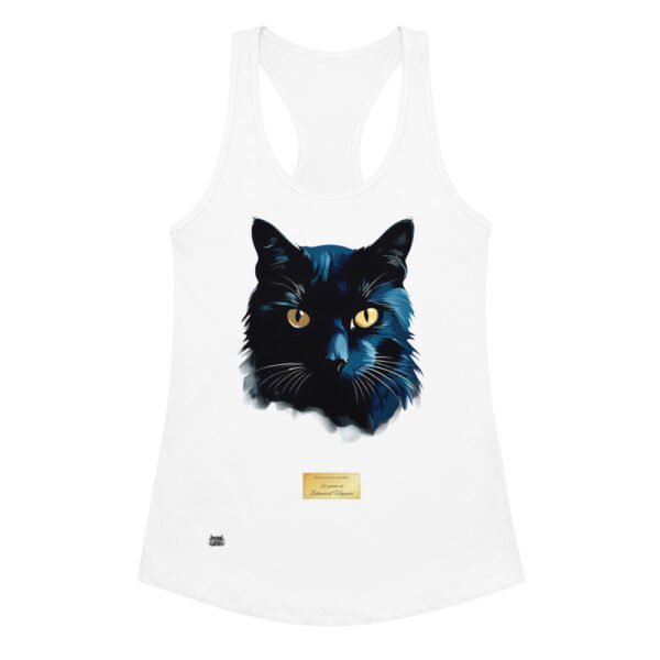 Camiseta de gatos para mujer EL GATO DE HOPPER en color blanco, vista plana