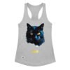 Camiseta de gatos para mujer EL GATO DE HOPPER en color gris jaspeado, vista plana