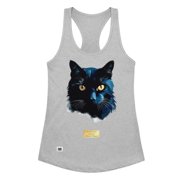 Camiseta de gatos para mujer EL GATO DE HOPPER en color gris jaspeado, vista plana