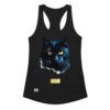 Camiseta de gatos para mujer EL GATO DE HOPPER en color negro, vista plana