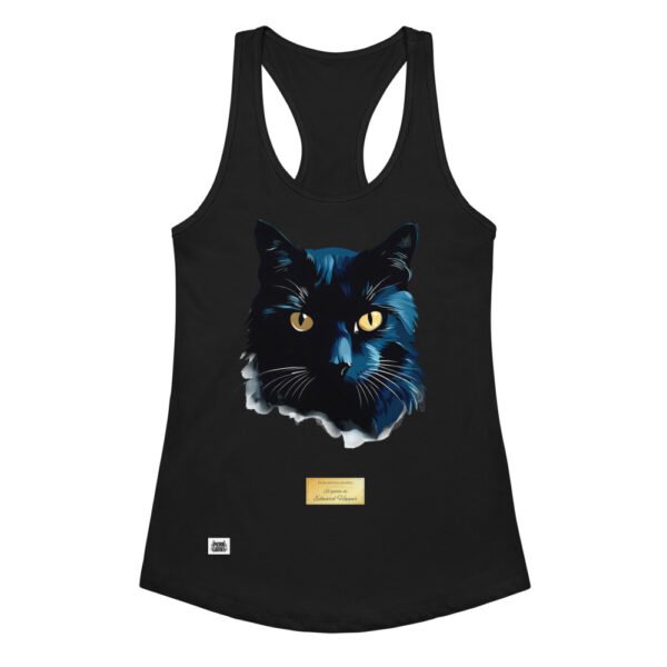 Camiseta de gatos para mujer EL GATO DE HOPPER en color negro, vista plana