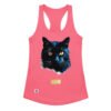 Camiseta de gatos para mujer EL GATO DE HOPPER en color rosa eléctrico, vista plana