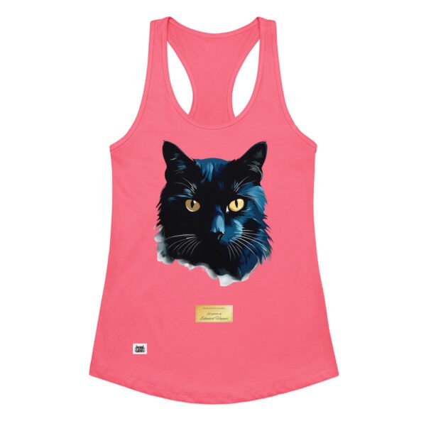 Camiseta de gatos para mujer EL GATO DE HOPPER en color rosa eléctrico, vista plana