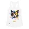 Camiseta de gatos para mujer EL GATO DE JACKSON POLLOCK en color blanco, vista plana