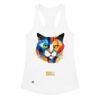 Camiseta de gatos para mujer EL GATO DE KANDINSKI en color blanco, vista plana