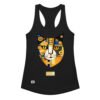 Camiseta de gatos para mujer EL GATO DE KLIMT en color negro, vista plana