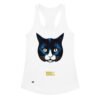 Camiseta de gatos para mujer EL GATO DE MAGRITTE en color blanco, vista plana