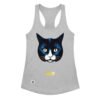 Camiseta de gatos para mujer EL GATO DE MAGRITTE en color gris jaspeado, vista plana
