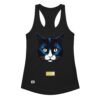 Camiseta de gatos para mujer EL GATO DE MAGRITTE en color negro, vista plana