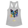 Camiseta de gatos para mujer EL GATO DE MATISSE en color gris jaspeado, vista plana