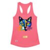 Camiseta de gatos para mujer EL GATO DE MATISSE en color rosa eléctrico, vista plana