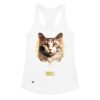Camiseta de gatos para mujer EL GATO DE MIGUEL ÁNGEL en color blanco, vista plana