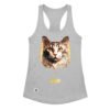 Camiseta de gatos para mujer EL GATO DE MIGUEL ÁNGEL en color gris jaspeado, vista plana