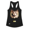 Camiseta de gatos para mujer EL GATO DE MIGUEL ÁNGEL en color negro, vista plana