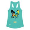 Camiseta de gatos para mujer EL GATO DE MIRÓ en color azul tahití, vista plana