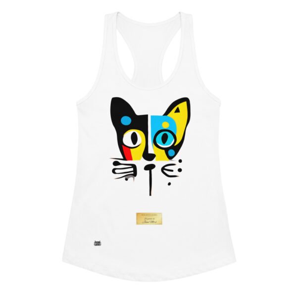 Camiseta de gatos para mujer EL GATO DE MIRÓ en color blanco, vista plana