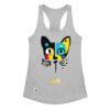 Camiseta de gatos para mujer EL GATO DE MIRÓ en color gris jaspeado, vista plana